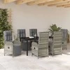 Lauko baldų komplektas Sodo valgomojo komplektas su pagalve 7 pcs Pilka poliratanas