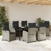 Lauko baldų komplektas Sodo valgomojo komplektas 7 pcs Šviesiai pilka poliratanas