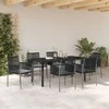 Lauko baldų komplektas Sodo valgomojo komplektas 7 pcs Juoda PE ratanas