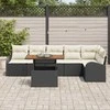 Sodo Sofų Rinkinys su pagalve 7 pcs Juoda ir kreminė