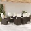 Lauko baldų komplektas Sodo valgomojo komplektas 7 pcs Ruda poliratanas