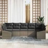 Sodo Sofų Rinkinys 7 vnt. Pilka poliratanas