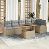 Sodo Sofų Rinkinys 7 pcs smėlio ir šviesiai pilkos spalvos