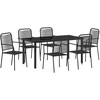Lauko baldų komplektas Sodo valgomojo komplektas 7 pcs Juoda