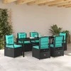 Sodo valgomojo komplektas 7 pcs Juoda poliratanas