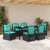 Lauko baldų komplektas Sodo valgomojo komplektas 7 pcs Juoda poliratanas