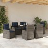 Sodo valgomojo komplektas su pagalve 7 pcs Pilka Poli ratanas