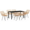 Lauko baldų komplektas Sodo valgomojo komplektas 7 pcs Ruda