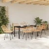 Lauko baldų komplektas Sodo valgomojo komplektas 7 pcs Ruda