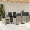 Lauko baldų komplektas Sodo valgomojo komplektas 7 pcs Šviesiai pilka poliratanas