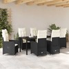 Lauko baldų komplektas Sodo valgomojo komplektas 7 pcs Juoda poliratanas