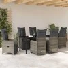 Lauko baldų komplektas Sodo valgomojo komplektas su pagalve 7 pcs Pilka poliratanas