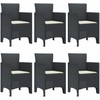 Lauko baldų komplektas Sodo valgomojo komplektas 7 pcs Antracitas Polt ratanas