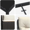 Sodo valgomojo komplektas su pagalve 7 pcs Juoda poliratanas