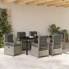 Lauko baldų komplektas Sodo valgomojo komplektas 7 pcs Šviesiai pilka poliratanas