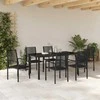 Lauko baldų komplektas Sodo valgomojo komplektas 7 pcs Juoda