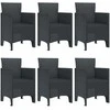 Lauko baldų komplektas Sodo valgomojo komplektas 7 pcs Antracitas Polt ratanas