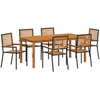 Lauko baldų komplektas Sodo valgomojo komplektas 7 pcs Juoda Kietos akacijos mediena