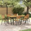 Sodo valgomojo komplektas 7 pcs Juoda Kietos akacijos mediena