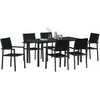 Lauko baldų komplektas Sodo valgomojo komplektas 7 pcs Juoda