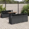 Sodo Sofų Rinkinys su pagalve su pagalve 7 pcs Juoda ir Ruda
