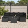 Sodo Sofų Rinkinys su pagalve 7 pcs Juoda poliratanas