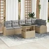 Sodo Sofų Rinkinys 7 pcs smėlio ir šviesiai pilkos spalvos