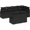 Lauko baldų komplektas Sofos komplektas 7 pcs Juoda poliratanas