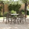 Sodo valgomojo komplektas 7 pcs Bronzinė Aliuminis