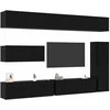 TV staliukas TV spintelių komplektas 7 pcs Juodas ąžuolas Apdirbta mediena