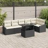 Sodo Sofų Rinkinys su pagalve 7 pcs Juoda ir kreminė