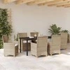 Lauko baldų komplektas Sodo valgomojo komplektas 7 pcs Smėlio poliratanas