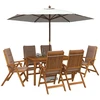 7-Piece Garden Dining Set Natūrali Kietos akacijos mediena