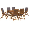 7-Piece Garden Dining Set Natūrali Kietos akacijos mediena