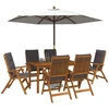 7-Piece Garden Dining Set Natūrali Kietos akacijos mediena