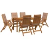 7-Piece Garden Dining Set Natūrali Kietos akacijos mediena
