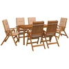 7-Piece Garden Dining Set Natūrali Kietos akacijos mediena