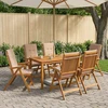 7-Piece Garden Dining Set Natūrali Kietos akacijos mediena