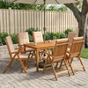 7-Piece Garden Dining Set Natūrali Kietos akacijos mediena