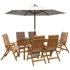7-Piece Garden Dining Set Natūrali Kietos akacijos mediena