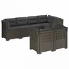 7-Vietis Sodo Sofa su Pagalvėlėmis Ratanas PP Šviesiai pilka