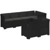 7-Vietis Sodo Sofa su Pagalvėlėmis Ratanas PP Antracito