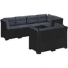 7-Vietis Sodo Sofa su Pagalvėlėmis Ratanas PP Antracito