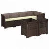 7-Vietis Sodo Sofa su Pagalvėlėmis Ratanas PP Ruda