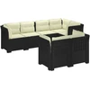 7-Vietis Sodo Sofa su Pagalvėlėmis Ratanas PP Antracito