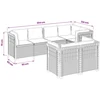 7-Vietis Sodo Sofa su Pagalvėlėmis Ratanas PP Balta