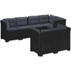 7-Vietis Sodo Sofa su Pagalvėlėmis Ratanas PP Antracito