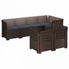 7-Vietis Sodo Sofa su Pagalvėlėmis Ratanas PP Ruda