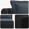 7-Vietis Sodo Sofa su Pagalvėlėmis Ratanas PP Antracito