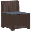 7-Vietis Sodo Sofa su Pagalvėlėmis Ratanas PP Ruda
